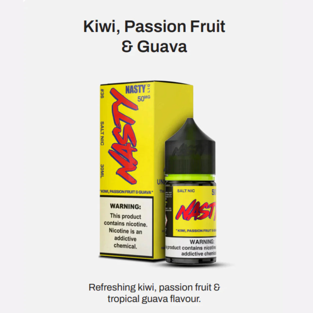 Kiwi Passion Fruit Guava - NASTY LIQ | 30ML Vape Juice | 35MG,50MG